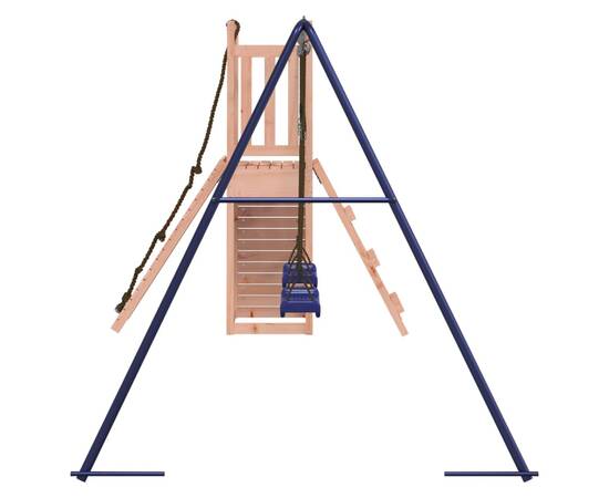 Căsuță de joacă cu leagăne perete cățărat, lemn masiv douglas, 5 image