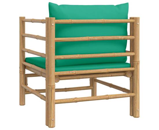 Canapea de grădină cu perne verzi, bambus, 5 image