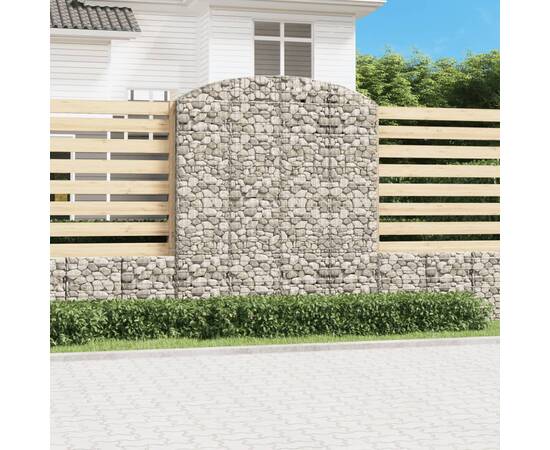 Coș gabion arcuit, 200x50x220/240 cm, fier galvanizat