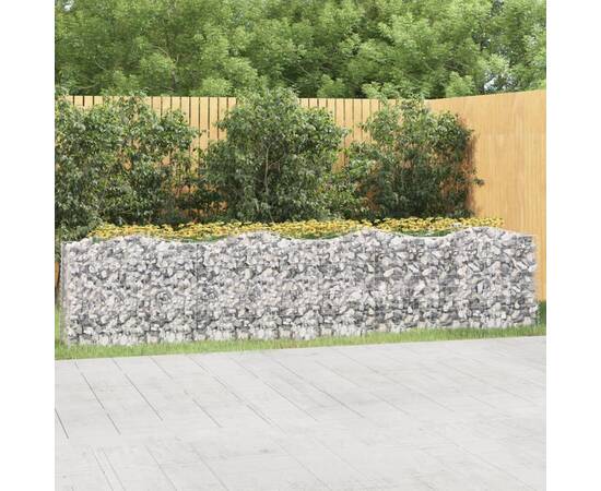 Strat înălțat cu gabion arcuit, 400x50x100 cm, fier galvanizat