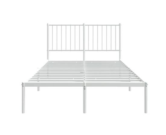Cadru de pat cu tăblie, alb, 196x126x90,5 cm, oțel, 5 image