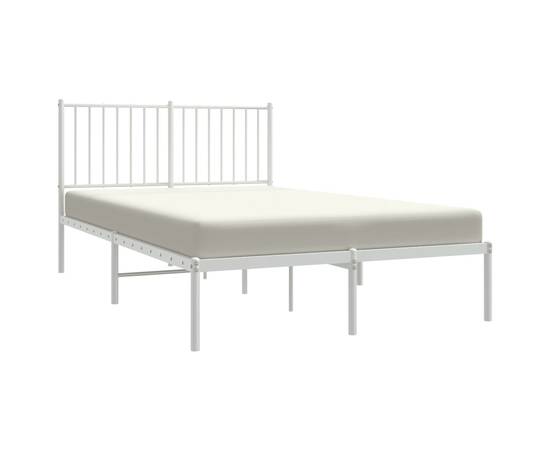 Cadru de pat cu tăblie, alb, 196x126x90,5 cm, oțel, 3 image