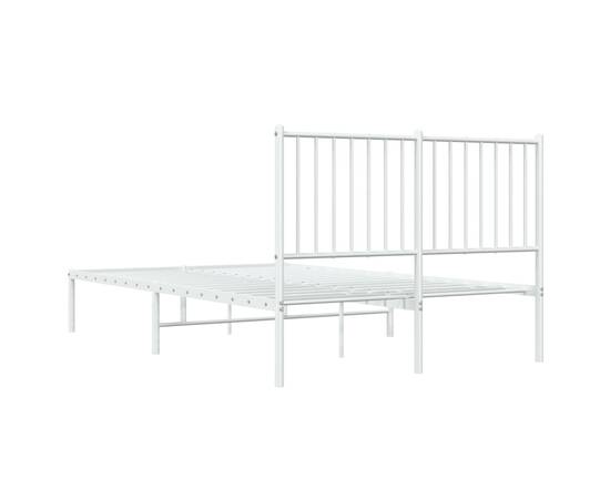 Cadru de pat cu tăblie, alb, 196x126x90,5 cm, oțel, 7 image