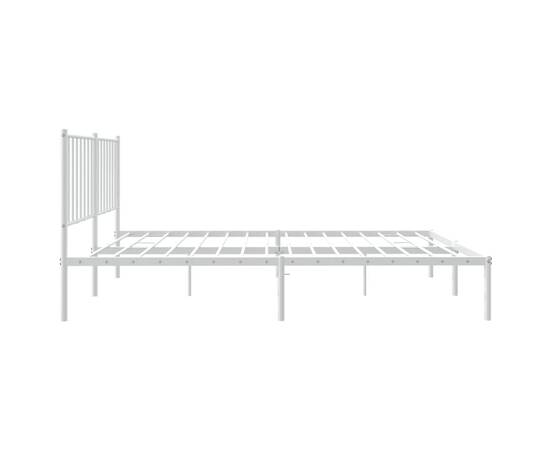 Cadru de pat cu tăblie, alb, 196x126x90,5 cm, oțel, 6 image