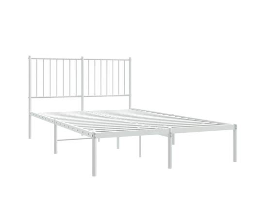 Cadru de pat cu tăblie, alb, 196x126x90,5 cm, oțel, 4 image
