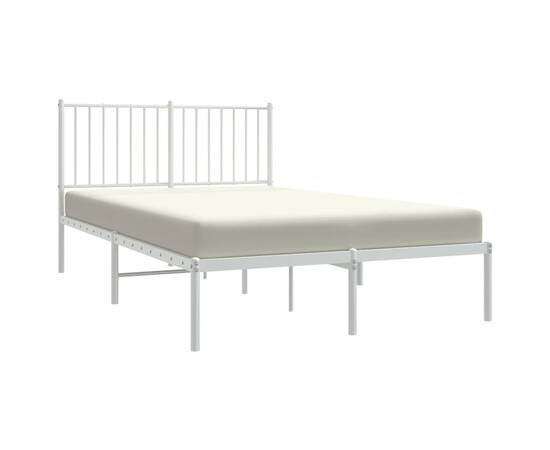 Cadru de pat cu tăblie, alb, 206x126x90,5 cm, oțel, 3 image