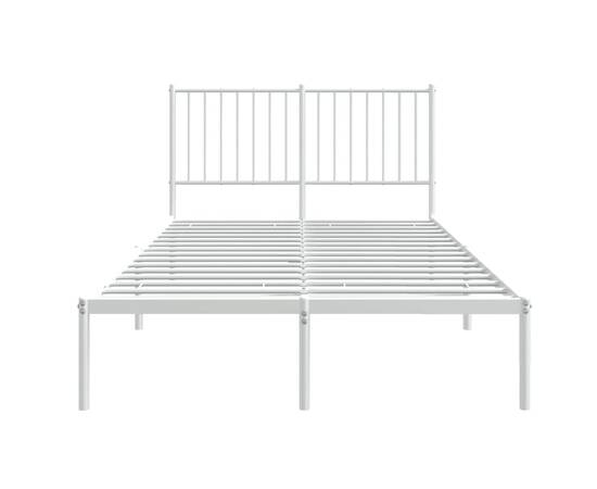 Cadru de pat cu tăblie, alb, 206x126x90,5 cm, oțel, 5 image