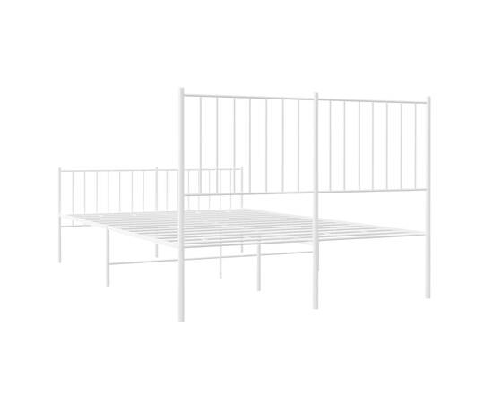 Cadru de pat metalic cu tăblie, alb, 120x190 cm, 7 image