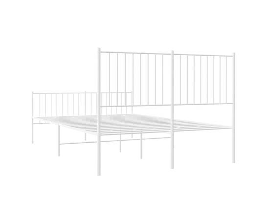 Cadru de pat metalic cu tăblie, alb, 140x200 cm, 7 image