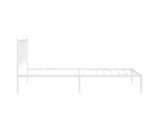 Cadru pat metalic cu tăblie, alb, 90x200 cm, 6 image