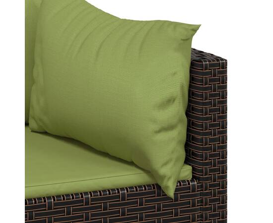 Canapele de colț de grădină cu perne, 2 buc., maro, poliratan, 7 image