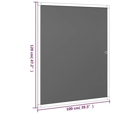 Plasă de insecte pentru ferestre, alb, 100x120 cm, 8 image