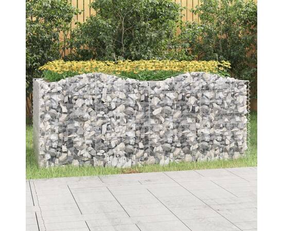 Strat înălțat cu gabion arcuit, 200x100x100 cm, fier galvanizat