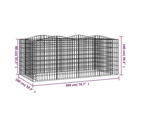 Strat înălțat cu gabion arcuit, 200x100x100 cm, fier galvanizat, 5 image