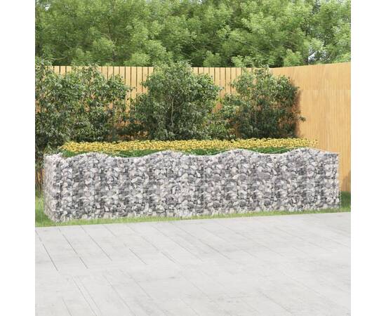 Strat înălțat cu gabion arcuit, 400x100x100 cm, fier galvanizat