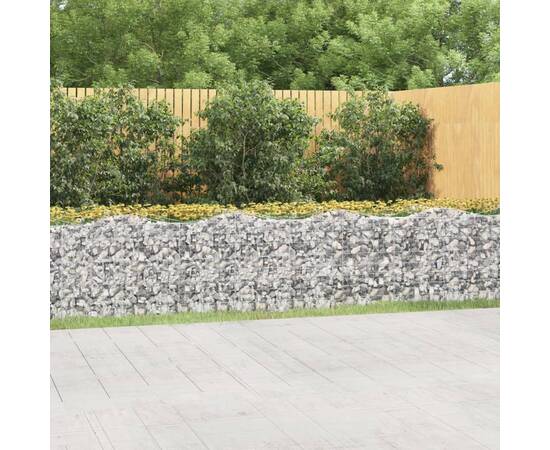 Strat înălțat cu gabion arcuit, 600x50x100 cm, fier galvanizat