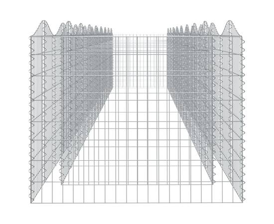 Strat înălțat cu gabion arcuit, 800x100x100 cm, fier galvanizat, 4 image