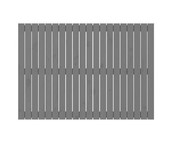 Tăblie de pat pentru perete, gri, 127,5x3x90 cm, lemn masiv pin, 4 image