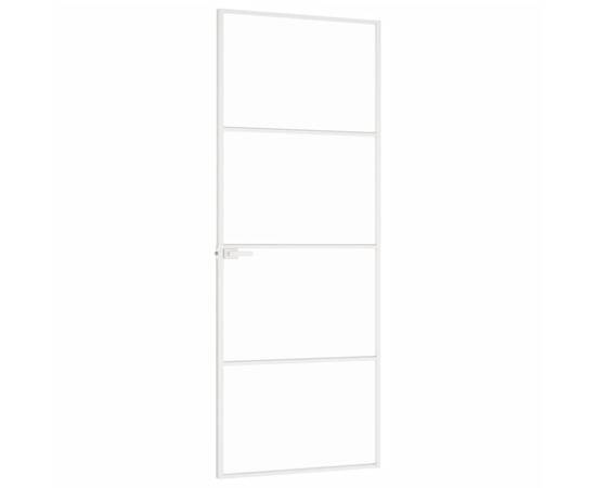 Ușă de interior alb 76x201,5 cm sticlă securiz. / aluminiu slim, 4 image
