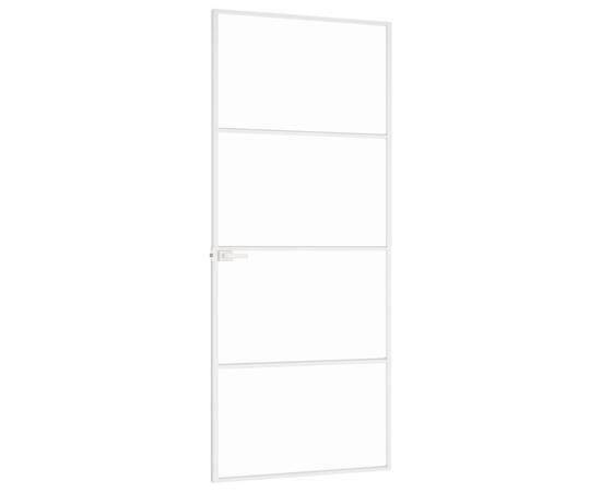Ușă de interior alb 83x201,5 cm sticlă securiz. / aluminiu slim, 4 image