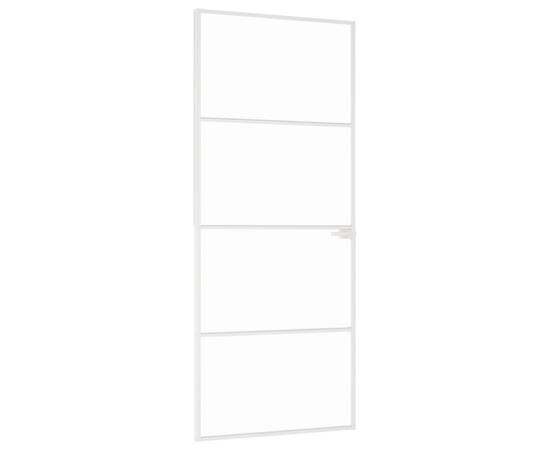 Ușă de interior alb 83x201,5 cm sticlă securiz. / aluminiu slim, 2 image