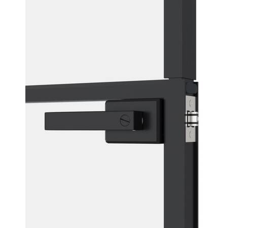Ușă de interior negru 76x201,5 cm sticlă securiz./aluminiu slim, 7 image