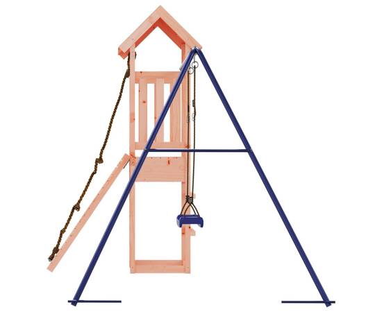 Căsuță de joacă cu perete de cățărat și leagăn, lemn douglas, 6 image