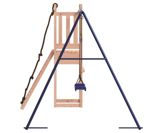 Căsuță de joacă cu perete de cățărat și leagăn, lemn douglas, 5 image