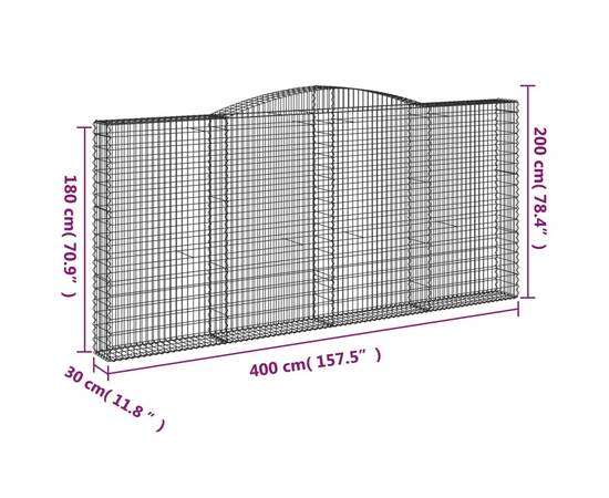 Coș gabion arcuit, 400x30x180/200 cm, fier galvanizat, 5 image