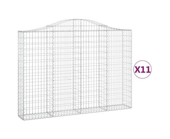 Coșuri gabion arcuite 11 buc, 200x30x140/160cm, fier galvanizat, 2 image