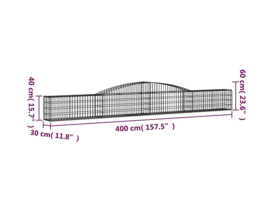 Coș gabion arcuit 400x30x40/60 cm fier galvanizat, 5 image