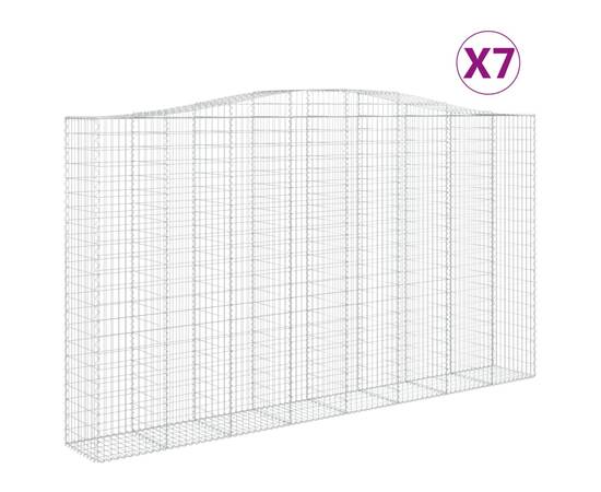 Coșuri gabion arcuite, 7 buc, 400x50x220/240cm, fier galvanizat, 2 image