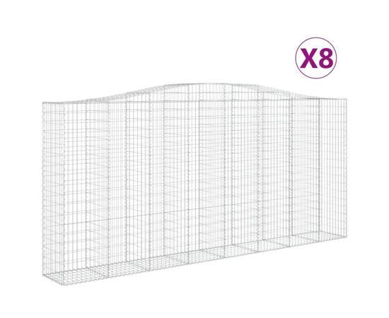 Coșuri gabion arcuite 8 buc, 400x50x180/200 cm, fier galvanizat, 2 image