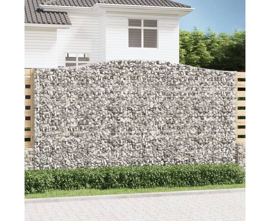 Coșuri gabion arcuite, 3 buc, 400x50x220/240cm, fier galvanizat