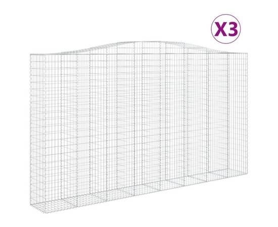 Coșuri gabion arcuite, 3 buc, 400x50x220/240cm, fier galvanizat, 2 image