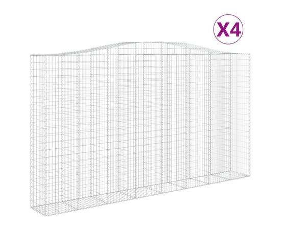 Coșuri gabion arcuite, 4 buc, 400x50x220/240cm, fier galvanizat, 2 image