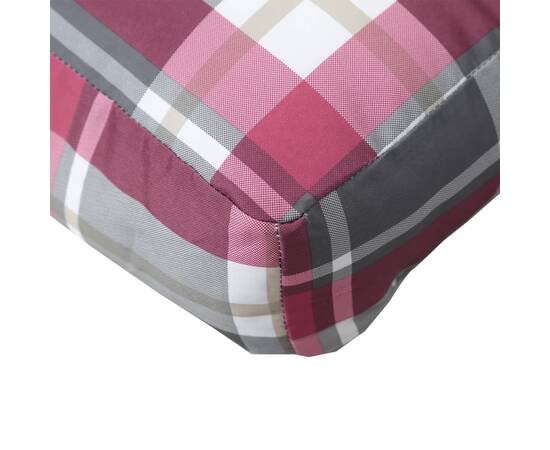 Perne pentru canapea din paleți, 2 buc., roșu, carouri, textil, 6 image
