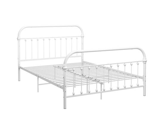 Cadru de pat, alb, 120 x 200 cm, metal, 2 image