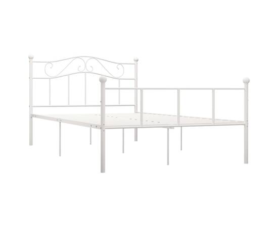 Cadru de pat, alb, 140 x 200 cm, metal, 2 image