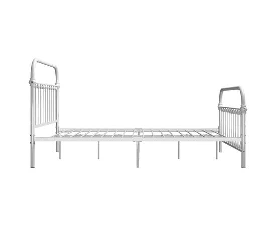 Cadru de pat, alb, 140 x 200 cm, metal, 4 image