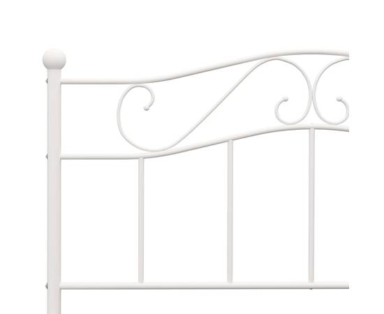 Cadru de pat, alb, 140 x 200 cm, metal, 5 image