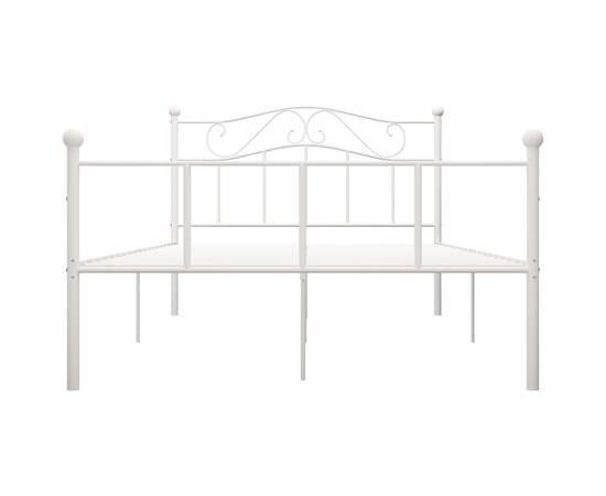 Cadru de pat, alb, 140 x 200 cm, metal, 3 image