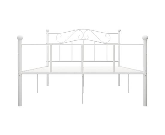 Cadru de pat, alb, 160 x 200 cm, metal, 3 image