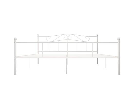 Cadru de pat, alb, 180 x 200 cm, metal, 3 image