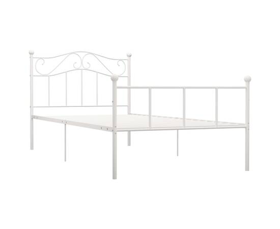 Cadru de pat, alb, 90 x 200 cm, metal, 2 image