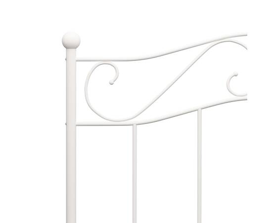 Cadru de pat, alb, 90 x 200 cm, metal, 5 image