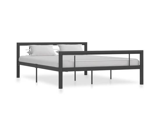 Cadru de pat, gri și alb, 120 x 200 cm, metal