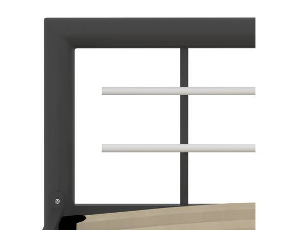 Cadru de pat, gri și alb, 160 x 200 cm, metal, 5 image