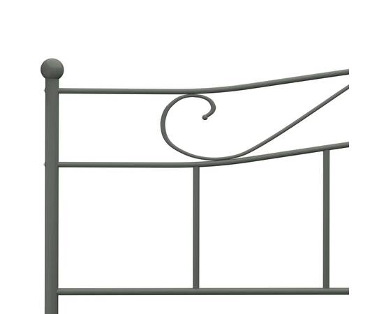 Cadru de pat, gri, 180 x 200 cm, metal, 5 image