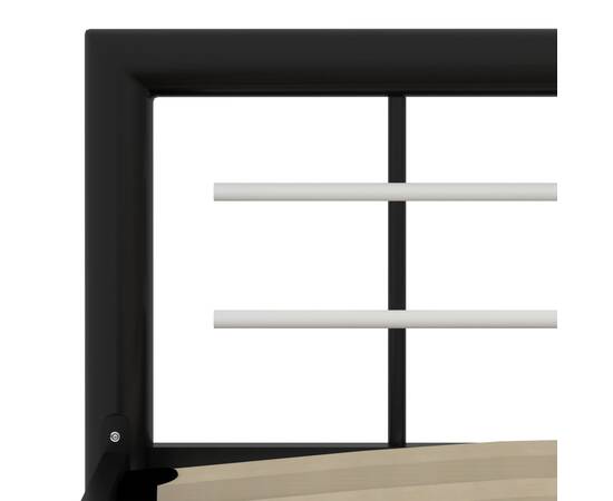 Cadru de pat, negru și alb, 100 x 200 cm, metal, 5 image